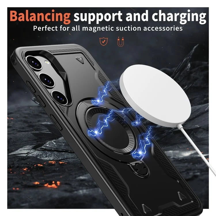 Shockproof Magsafe Kickstand Ring Case for Samsung Galaxy S25 FE Shockproof Magsafe Kickstand Ring Case for Samsung Galaxy S25 FE